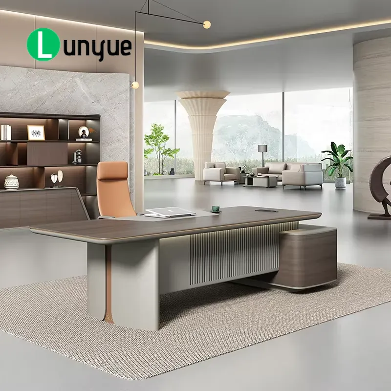 Office Tech Management - Luxury Modern L Shaped Executive Desk