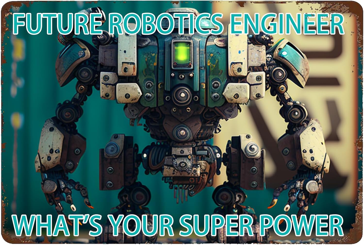 Office Tech Decor - Robotics Engineer Metal Sign 8X12IN -