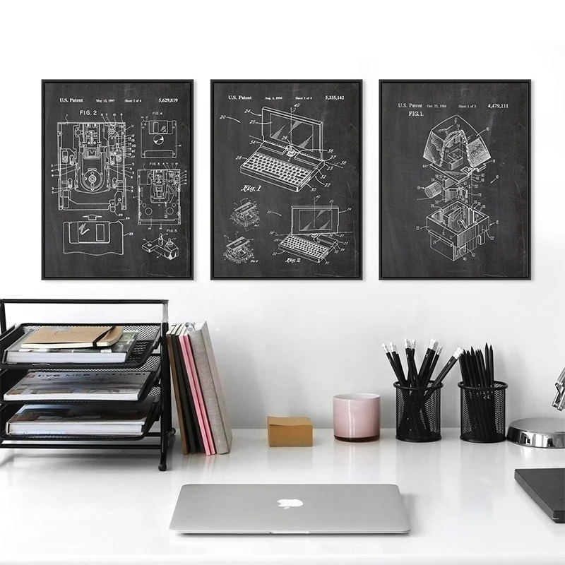 6Pcs Vintage Computer Patent W - Office Tech Decor 评论和价格