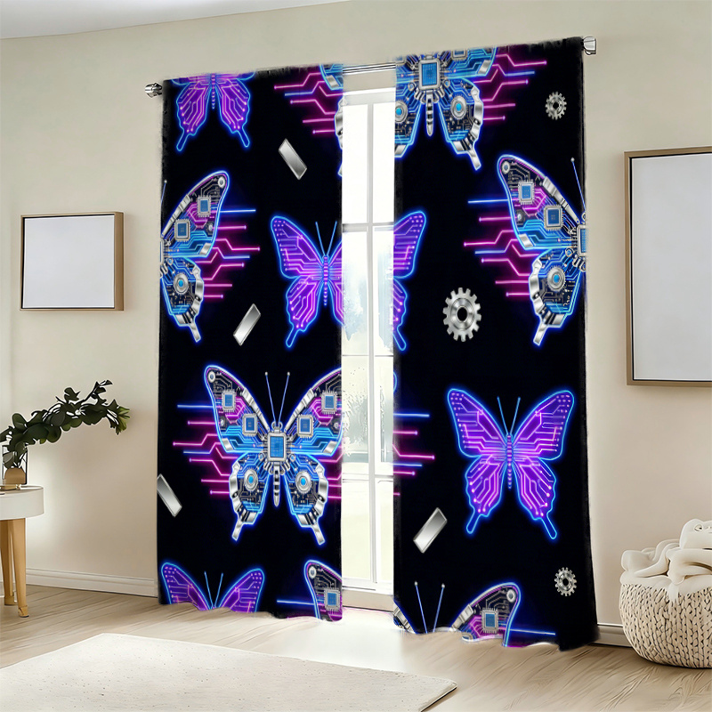 2pcs Cyberpunk Butterfly Curta - Office Tech Decor 评论和价格