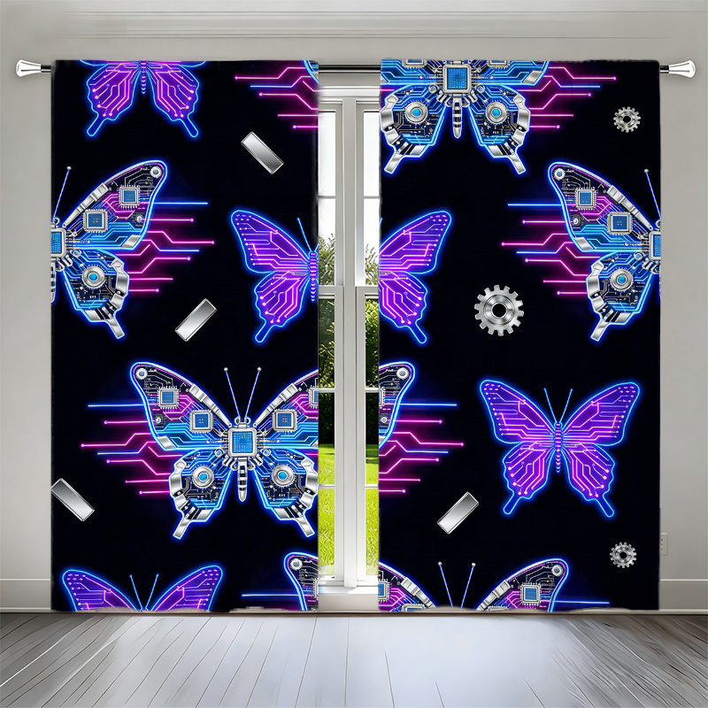 2pcs Cyberpunk Butterfly Curta - Office Tech Decor 评论和价格