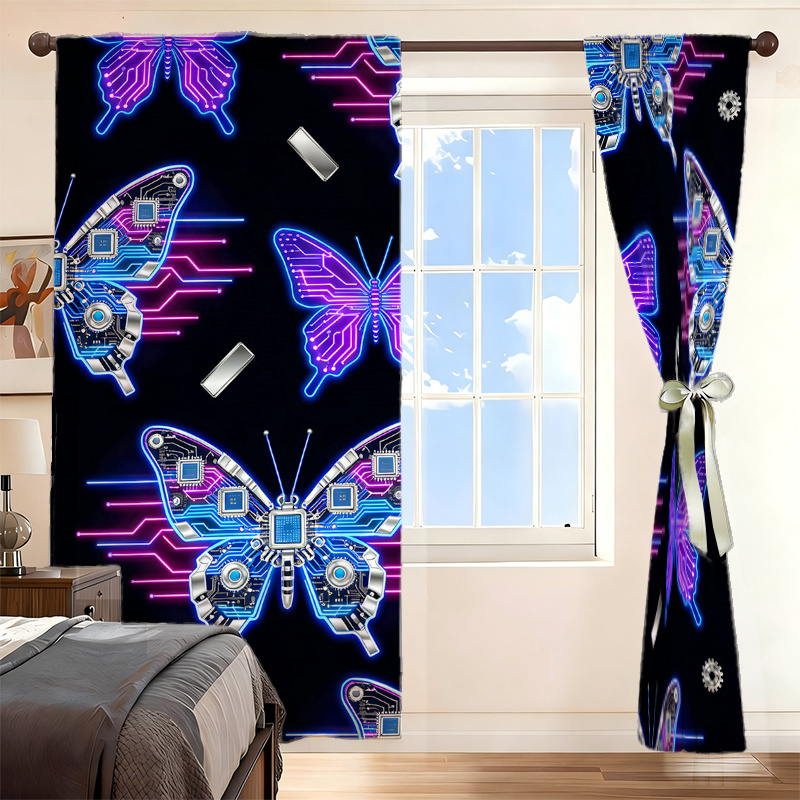 2pcs Cyberpunk Butterfly Curta - Office Tech Decor 评论和价格