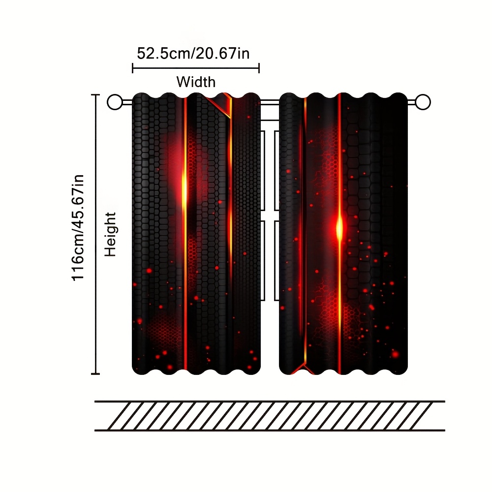 2pcs Lava Curtains Black Red C - Office Tech For Men 评论和价格
