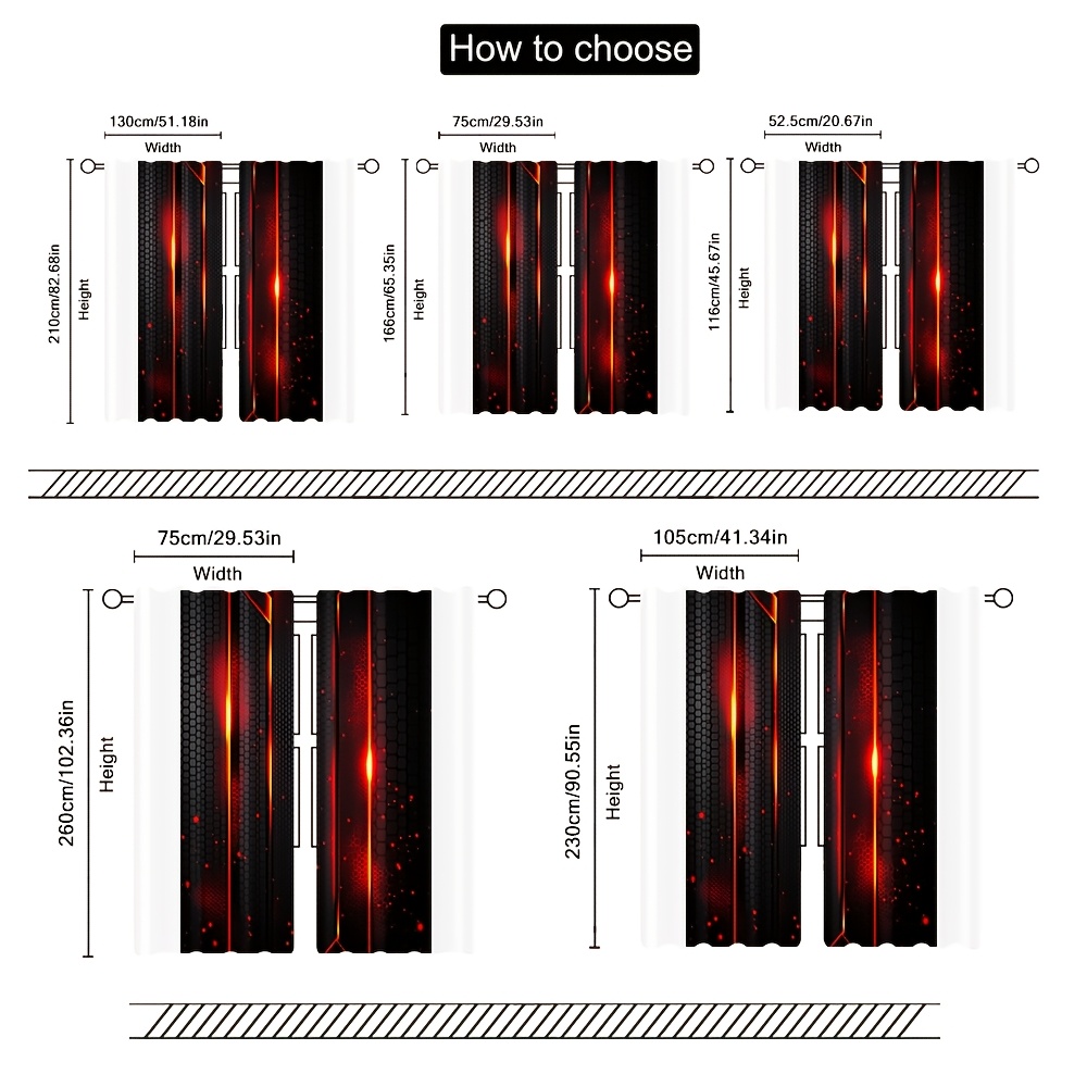 2pcs Lava Curtains Black Red C - Office Tech For Men 评论和价格
