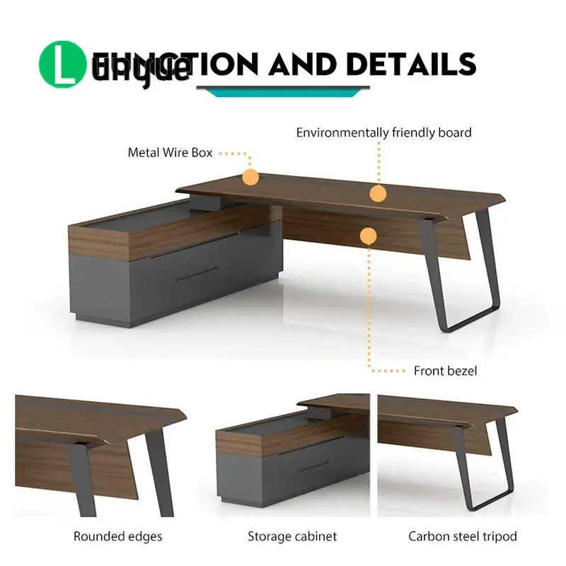 Modern L Shaped Executive Desk - Office Tech Management 评论和价格