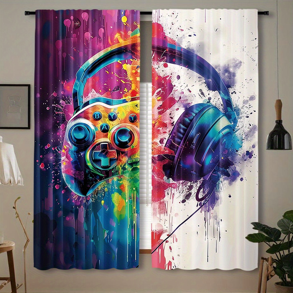 Gaming Controller Curtains Hea - Office Tech Room 评论和价格
