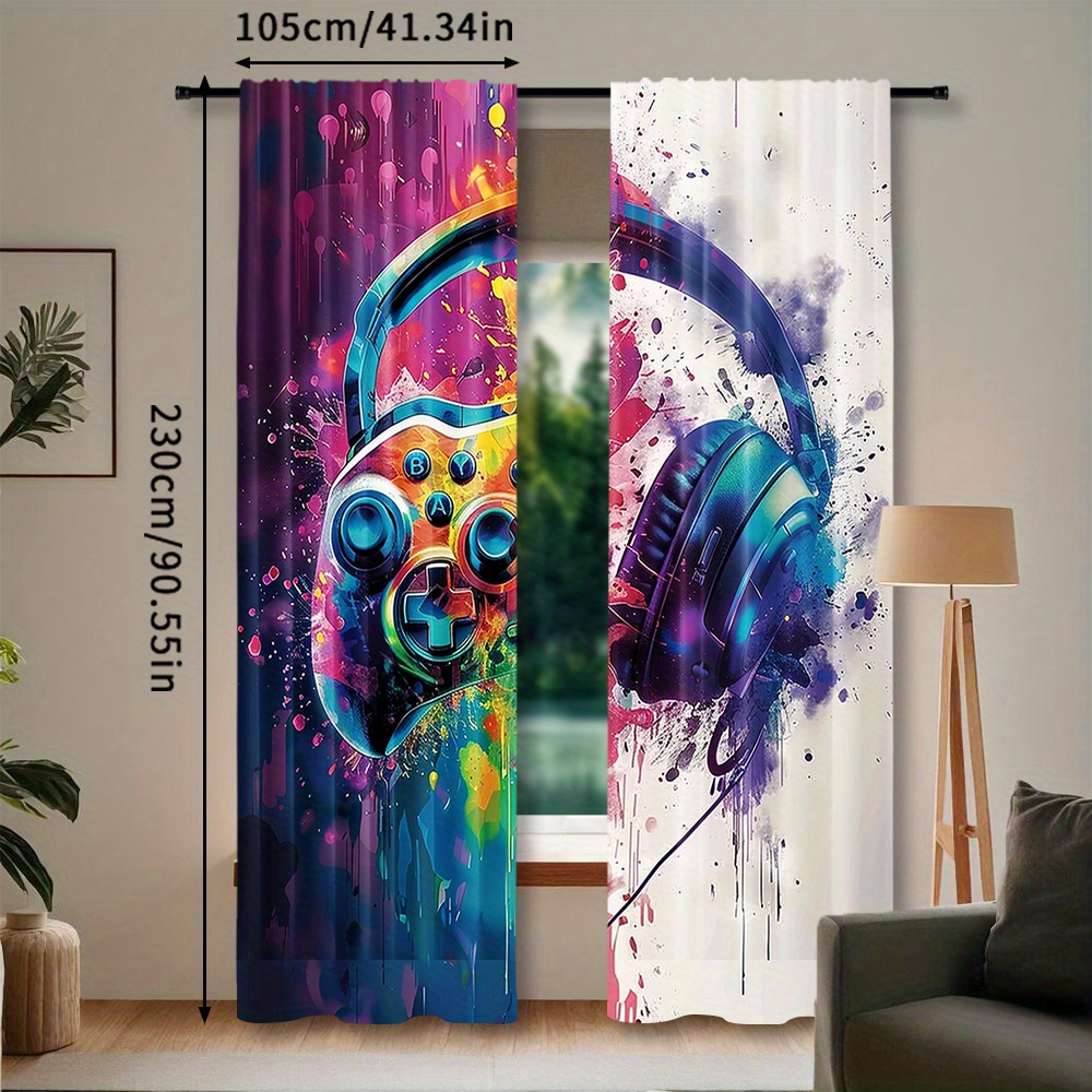 Gaming Controller Curtains Hea - Office Tech Room 评论和价格