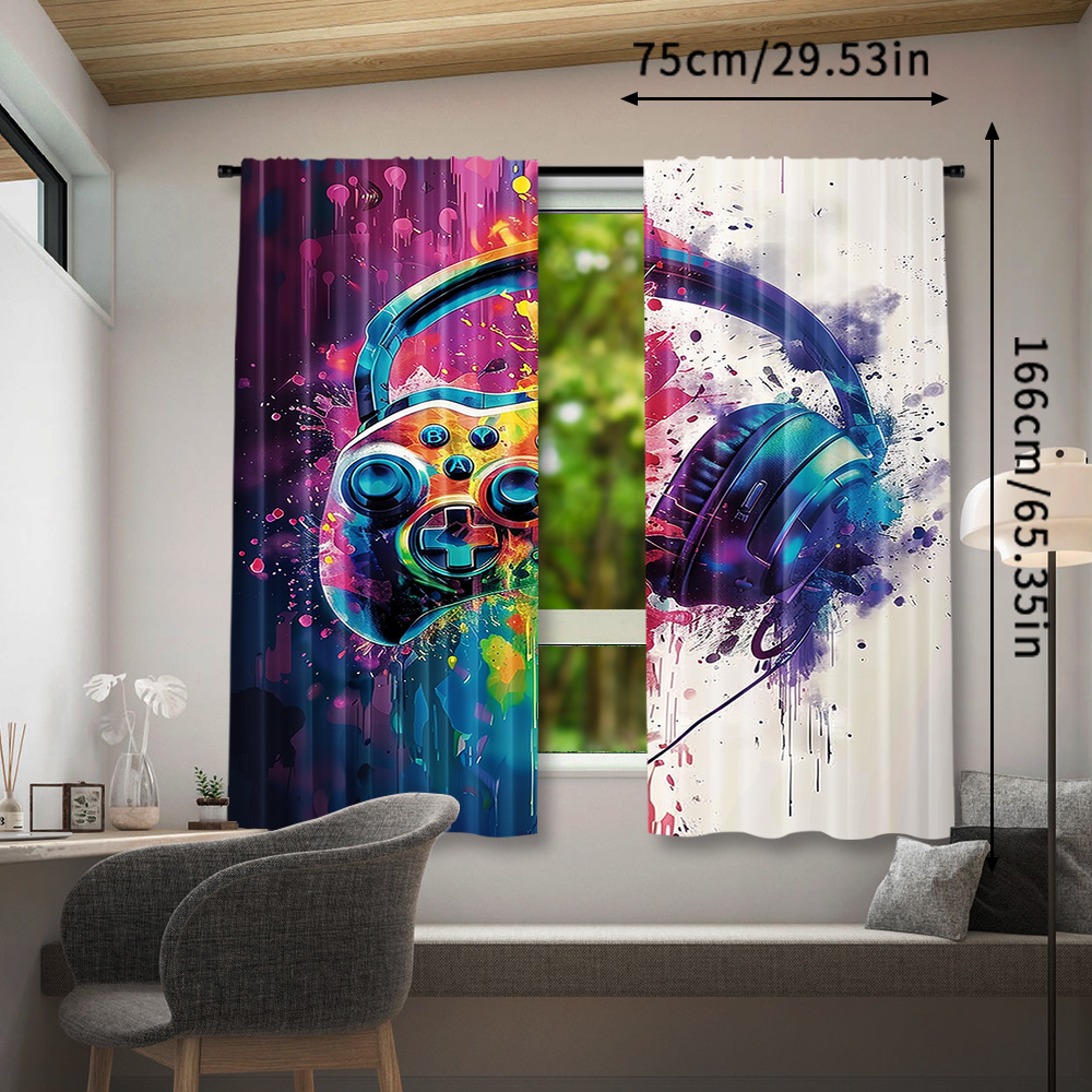 Gaming Controller Curtains Hea - Office Tech Room 评论和价格
