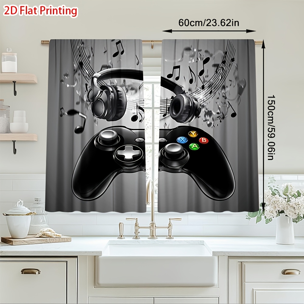 2pcs Game Controller Curtains  - Office Tech Decor 评论和价格