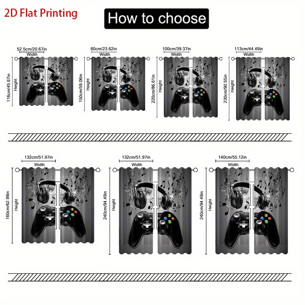 2pcs Game Controller Curtains  - Office Tech Decor 评论和价格