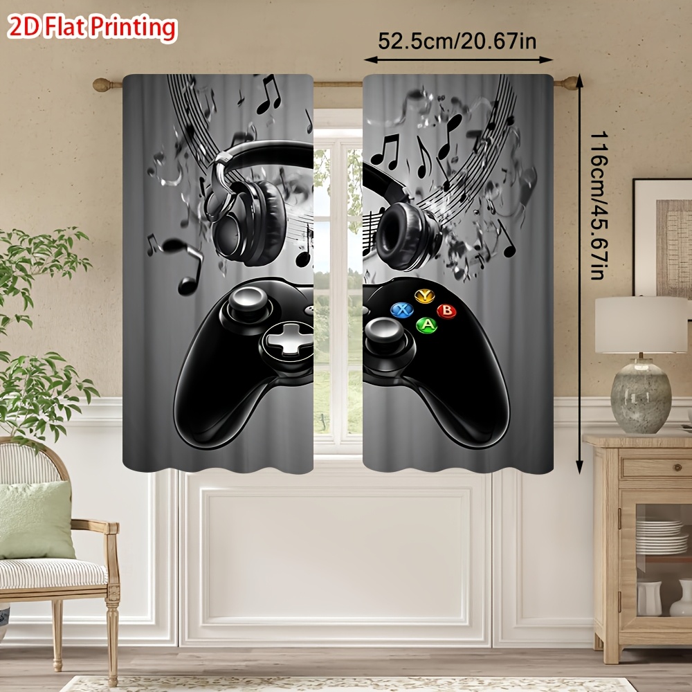 2pcs Game Controller Curtains  - Office Tech Decor 评论和价格