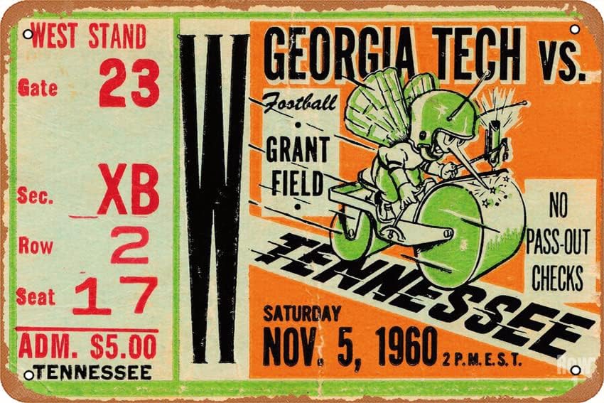 1960 GEORGIA TECH VS. TENNESSE - Office Tech Decor 评论和价格